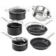 10-piece Aluminum Ultra-durable Non-stick Diamond Infused Cookware Set With Glas