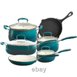 10-Piece Ceramic Nonstick Cookware Set Pans & Pots Sauce Dutch Oven Lids Kitchen