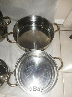 10 Piece Command Performance Gold 3-Ply 18/10 Stainless Steel Cookware Set