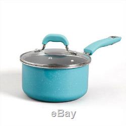 10 Piece Non Stick Pre Seasoned Pioneer Woman Speckle Cookware Set Pots Pans NEW