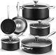 10-piece Nonstick Cookware Set, Induction Compatible, Black