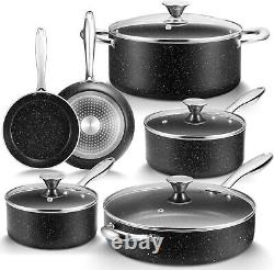 10-Piece Nonstick Cookware Set, Induction Compatible, Black