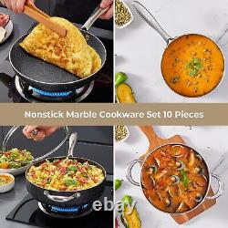 10-Piece Nonstick Cookware Set, Induction Compatible, Black