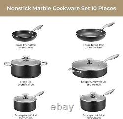 10-Piece Nonstick Cookware Set, Induction Compatible, Black