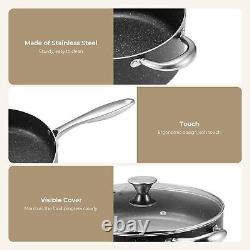 10-Piece Nonstick Cookware Set, Induction Compatible, Black