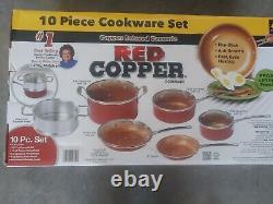 10 Piece Red Copper Cookware Set with Nonstick Coating, Induction Red Copper