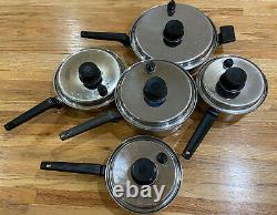 10 Piece Royal Prestige 7 Ply S. S. Titanium Silver Alloy-Copper Cookware Set USA