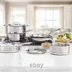 10 Piece Stainless Steel Cookware Set Dishwasher Safe Saucepan Frying Pan Pots