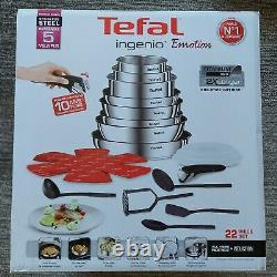 10 x 22 Piece Tefal Ingenio Emotion Cookware Set Premium Stainless Steel Pan Set