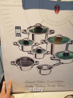 12 Piece SWISS Cookware Saucepan Set'Thermo-Control', 30 Yr Wrnty. ESS Award
