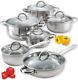 12-piece Stainless Steel Cookware Set Silver New