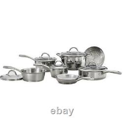 12 Piece Stainless Steel Tri Ply Base Cookware Set Oven Safe Tramontina Gourmet