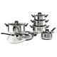 12 Piece Stainless Steel Cookware Set Easy Clean Dishwasher Safe