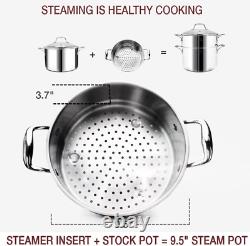 14-Piece Nickel Free Stainless Steel Cookware Set Whole-Clad 3-Ply Mirror Poli