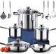 14-piece Nickel Free Stainless Steel Cookware Set No Coating No Risk