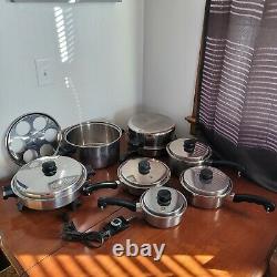 14 Piece SALADMASTER 18-8 Tri Clad Stainless Steel Cookware Set Elect. Skillet