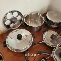 14 Piece SALADMASTER 18-8 Tri Clad Stainless Steel Cookware Set Elect. Skillet
