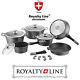 14 Pieces Cookware Set With Marble Coating Royalty Line Grey