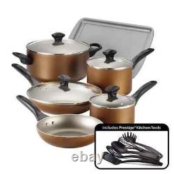 15 Piece Aluminium Copper Colour Cookware Set