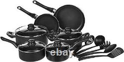 15-Piece Non-Stick Cookware Set, Black