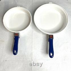 15 Piece Set of Princess House Nouveau Cookware Set With Blue Handles Pots Pans