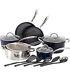 15 Pieces Hammered Cookware Set Nonstick Granite Coated Pots And Pans Set