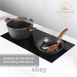 15 Pieces Nonstick Granite-Coated Induction Cookware Set, Non-Stick