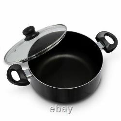 16 Piece Cookware Non Stick Saucepan Stockpot Frypan Set With Cooking Utensil UK