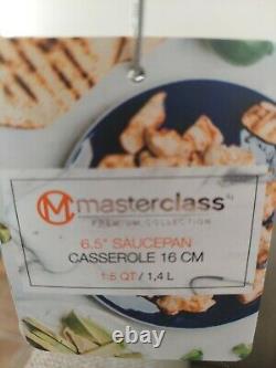 16 Piece Masterclass Premium Cookware/Bakeware Speckled Blue Set