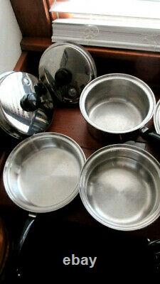 16+ Piece Set of Saladmaster 18-8 Tri-Clad Stainless Steel Cookware Nice