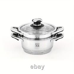 16-Piece Stainless Steel Cookware Set Induction Compatible, Dishwasher Safe