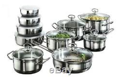 #1 Satin Stripes Home Cookware Set Saucepan Set Pots and Pans Induction 20 Piece
