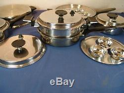 20 Piece Royal Prestige 7 Ply Ss Titanium Silver Alloy Copper Cookware Set USA
