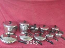 21 Piece Revere Ware Stainless Steel Copper Bottom Cookware Set