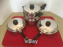 21 piece Saladmaster 18-8 Stainless Steel Tri-Clad Cookware Set+Electric Skillet