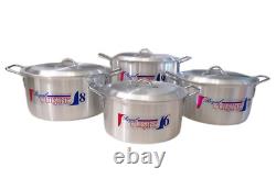 4 Piece High Quality Aluminium Casserole Set Stock Pot Cookware