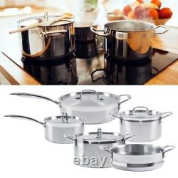 5 Piece Copper Cookware Set Pan Pot Steamer Induction Saucepan Stainless Steel