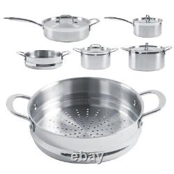5 Piece Saucepan Pot Steamer Pan Set Cookware Pan Stainless Steel Cooking