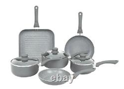 6-Piece Cookware Set Durastone Grey Marble with 3 lids