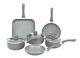 6-piece Cookware Set Durastone Grey Marble With 3 Lids