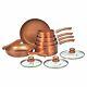 6 Piece Copper Induction Cooking Pot Set Ceramic Saucepans Cookware Set With Lid