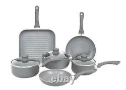 6-Piece Durastone Grey Marble Cookware Set and 3 lids