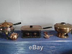 7 Piece Antique Vintage Copper Cookware Set-Savoir Vivre-Switzerland