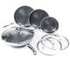 7-piece Cookware Set With Lids & Wok Stir Fry Pan Induction Ready Stainless Steel
