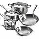 8-piece 18/10 Stainless Steel Tri-ply Clad Kitchen Dining Cookware Set Pans Pot