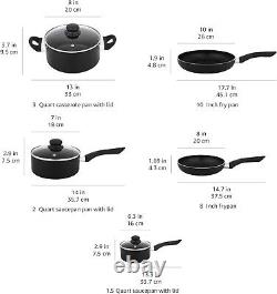 8-Piece Non-Stick Cookware Set, Black