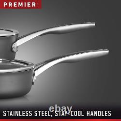 8-Piece Pots and Pans Set, Nonstick Kitchen Cookware with Stay-Cool Handles, Dis