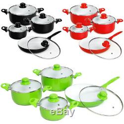 8 piece ceramic cooking pots lids pan pot saucepan cookware set
