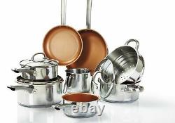 8 pieces Cookware Set Stainless Steel Copper Non-Stick Healthy Cooking