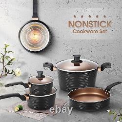 9-Piece Nonstick Cookware Set Induction Pan and Pots Collection
